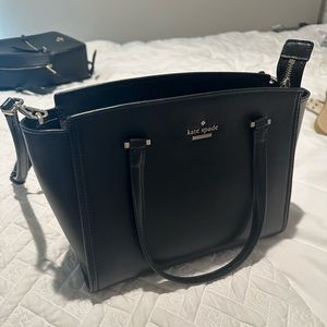 Kate spade black leather tote or shoulder bag